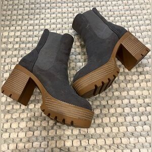 Chunky Suede Lug Sole Boots